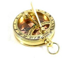 Deco Gifts Žalvarinis saulės laikrodis su kompasu ir dangteliu NC2847