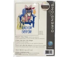 Dimensions Siuvinėjimo rinkinys kryželiu – mielas paplūdimio šuo, Aida 14 ct, 13×18 cm