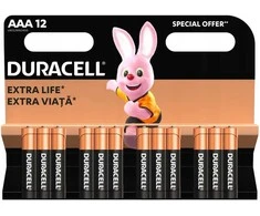 Duracell AAA šarminės baterijos, 12 vnt., ilgai išliekanti galia