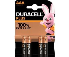 Duracell Plus AAA šarminės baterijos, ilgalaikės, 4 vnt.