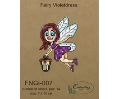Embroidery Craft Siuvinėjimo rinkinys su karoliukais – Fėja su violetine suknele