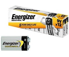 Energizer Industrial 9V šarminės baterijos, 12 vnt. profesionalams