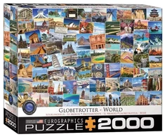 Eurographics „Globetrotter“ pasaulio dėlionė 2000 dalių – muziejinė kokybė, 8+