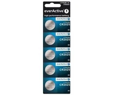EverActive CR2025 3V ličio monetinės baterijos, 5 vnt. rinkinys