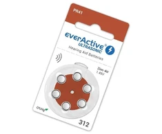 Everactive Ultrasonic 312 PR41 klausos aparatų baterijos 6 vnt. 1,45V