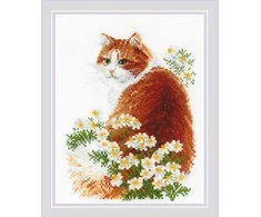 Riolis Kryželiu siuvinėjimo rinkinys Ginger Meow 24x30 SR2110