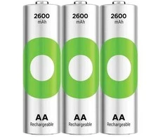 Akumuliatorius - GP ReCyko AA 2600mAh 1.2V Įkraunamieji Akumuliatoriai (3 vnt)