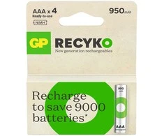 GP ReCyko AAA 950mAh įkraunamos NiMH baterijos 4 vnt