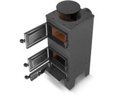 Grillman Šamotinė malkinė krosnelė su virykle 7 kW, ekologiškas šildymas