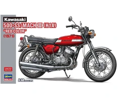 Hasegawa Kawasaki 500-SS Mach III H1A 1/12 raudonas motociklo modelis