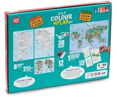 Hobilt 2in1 edukacinis geografijos spalvinimo ir žaidimo rinkinys vaikams EN