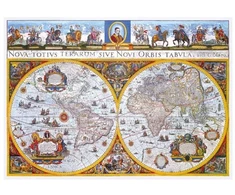 Hobilt Medinė dėlionė senovinis pasaulio žemėlapis Nova Terrarum, 200 detalių