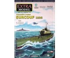 Hobilt Popierinis modelis SURCOUF, povandeninis laivas 1:200 Extra Model EM-005