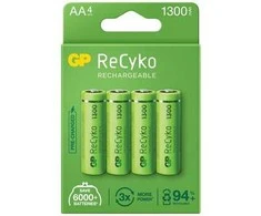 Įkraunamos Baterijos GP R6 AA Recyko 1300mAh 4 Vnt.