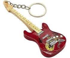 Indominiguitars Iron Maiden „Eddie“ gitaros raktų pakabukas – ikoniškas tributas gerbėjui