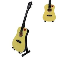 Indominiguitars Kolekcinė mini gitara Ed Sheeran stiliaus, mahagonas, 27,5 cm