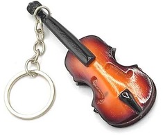 Indominiguitars Medinis smuiko raktų pakabukas iš mahagono – dovana smuikininkui