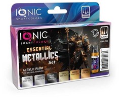 Ionic Smart Colors Ionic akrilinių dažų rinkinys – metaliniai atspalviai: auksas, sidabras, bronza