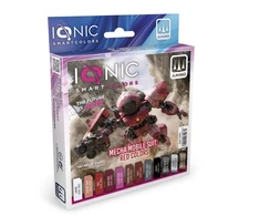 Ionic Smart Colors IONIC akrilinių dažų rinkinys mecha miniatiūroms – ryškūs raudoni tonai 12 vnt.