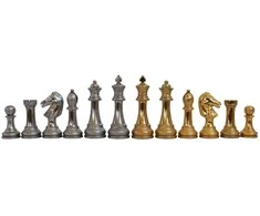 Italfama Aukštos kokybės auksinės/sidabrinės šachmatų figūros. Aukštis: 12cm., diametras: 4,1cm.