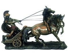 Italfama Ben Huras romėnų vežime (mažesnė versija). Išmatavimai: 25x9x17cm.