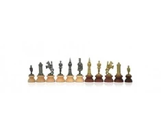 Italfama CAMELOT: metalinės/medinės šachmatų figūros. Aukštis: 9cm., diametras: 2,9cm.