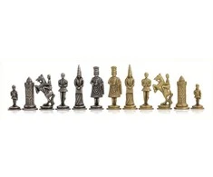 Italfama CAMELOT: metalinės šachmatų figūros. Aukštis: 6,7cm., diametras: 2,4cm.
