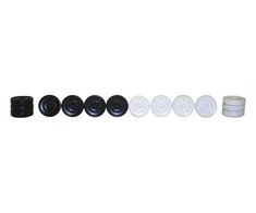 Italfama Juodos/baltos spalvos medinės šaškių figūros, diametras: 2,9cm.