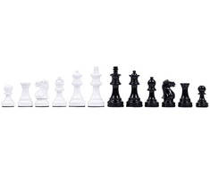 Italfama Medinės juodos/baltos spalvos šachmatų figūros. Aukštis: 7,6cm., diametras: 3,1cm.