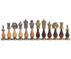 Italfama Metalinės/medinės šachmatų figūros. Aukštis: 10,3cm., diametras: 2,8cm.