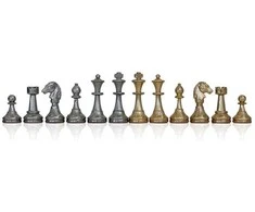 Italfama Metalinės šachmatų figūros. Aukštis 4,8cm., diametras: 1,9cm.
