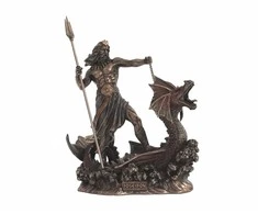 Italfama Poseidonas ant drakono - jūros dievas (mažesnė versija). Aukštis: 24cm.