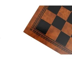 Italfama Ruda/juoda dirbtinės odos šachmatų lenta. 33x33cm., kvadratas: 3,5cm.