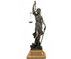Italfama Teisingumo deivė su pagrindu (ypač didelė versija). Aukštis: 72cm.