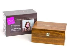 DGT Šachmatų Rinkinys - Judit Polgar Deluxe Medinis 32 Dalių su Dėžute 95mm Karalius