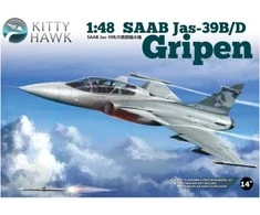 Kitty Hawk Saab JAS-39B/D Gripen 1/48 plastikinis surenkamas lėktuvo rinkinys
