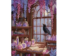 Letistitch Išskirtinis kryželiu siuvinėjimo rinkinys „Varnų biblioteka“ 23×29 cm