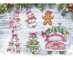 Letistitch Kalėdinis siuvinėjimo rinkinys „Sweetmas“ žaisliukai, 9 cm, 6 vnt.