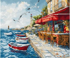 Letistitch Kryželiu siuvinėjimo rinkinys „Uosto gaiva“ 24×20 cm, 58 spalvų