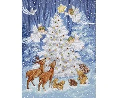 LetiStitch luca S Kryželiu siuvinėjimo rinkinys Angel in Wood 24x32cm SLETIL9921