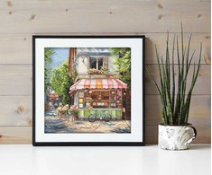 Letistitch Kryželiu siuvinėjimo rinkinys "Corner Shop" 24x24cm SLETIL8101