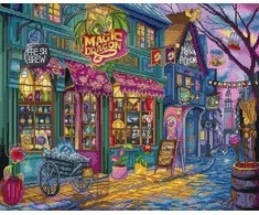 LetiStitch luca S Kryželiu siuvinėjimo rinkinys The Magic Dragon Shop 34x27cm SLETIL9914