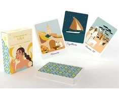 Grimaud Cartomancie Tarot Kortų Rinkinys - L'horoscope de Leila Kortos 55 Kortos 104 Klausimai Nešiojamas