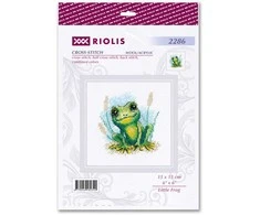 Riolis Kryželiu siuvinėjimo rinkinys „Maža varlė“ 15x15 cm SR2286