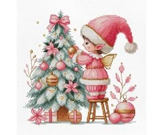 luca S Kalėdinis siuvinėjimo kryželiu rinkinys „Christmas Joy“ 17x17 cm