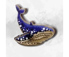 Medinis karoliukų siuvinėjimo rinkinys „Mėlynasis banginis“ – Wonderland Crafts