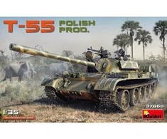 Miniart T-55 Lenkijos vidutinis tankas 1/35 surenkamas modelis