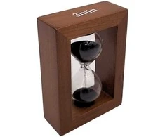 Mirtop 3 minučių smėlio laikrodis mediniame rėme – arbatai, žaidimams, biurui