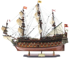 Mirtop Didelis burlaivio San Felipe modelis 80 cm, rankų darbo