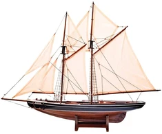 Mirtop Medinis burlaivio „Bluenose“ modelis 78 cm – jūrinių interjerų dekoras